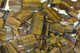 Lot: lbs Polished Tiger's Eye Slabs - + Pieces #147320-1